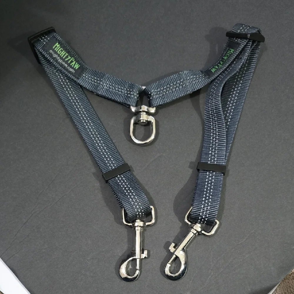MightyPaw Gray Dog Walking Strap for Walking 2 Dogs At The Same Time